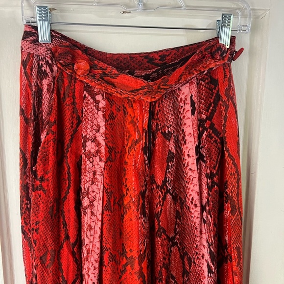 Just Cavalli Red Python Print Palazzo Pants IT 40 or US 8 - Picture 7 of 11